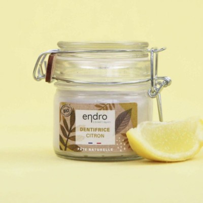 Dentifrice Citron en pâte naturelle Bio et Zéro-déchet 100ml Endro Cosmétiques