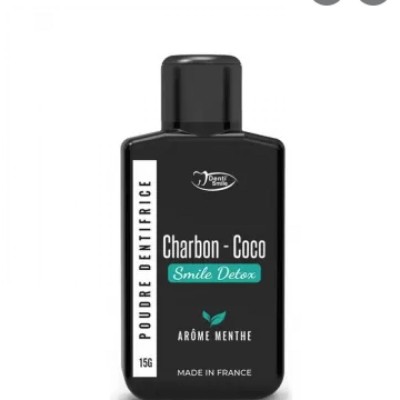 Blanchiment des Dents Charbon Coco Poudre Dentifrice Menthe 15gr Les Ultimes - Denti Smile
