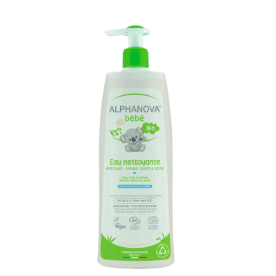 Eau Nettoyante Bio Toilette de Bébé (sans rinçage) 500ml Alphanova
