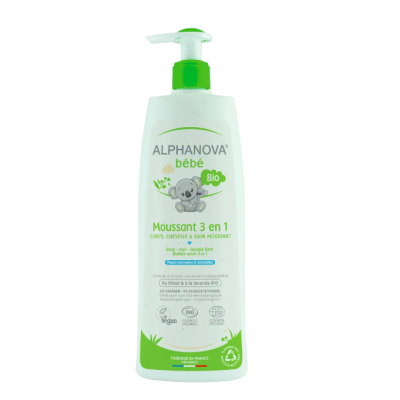 Moussant 3en1 Bain Bébé Bio 500ml Alphanova