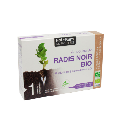 Ampoules Radis Noir Bio (x20) Nat&Form