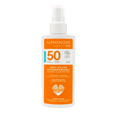 Spray Solaire Bio Haute Protection SPF50 (Visage & corps) 125gr Alphanova Sun