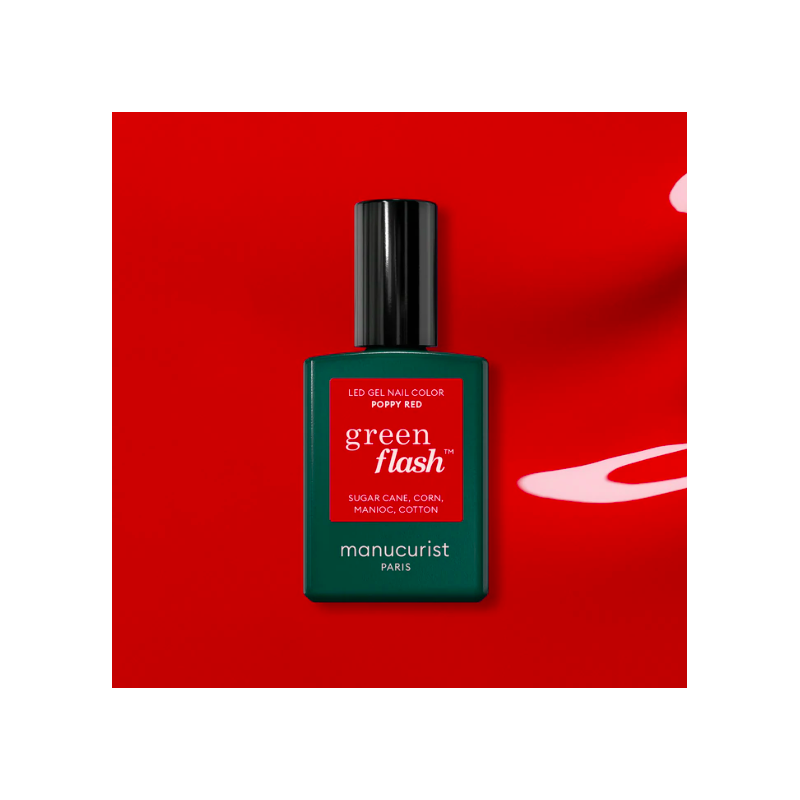 MANUCURIST, Vernis GREEN FLASH Poppy Red, naturel, made in France