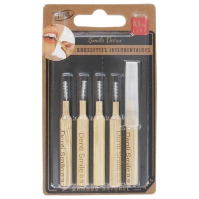 Lot de 5 Brossettes Interdentaires Bambou Naturel 0,9mm Les Ultimes - Denti Smile