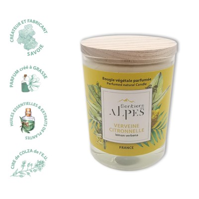 Bougie Parfumée Verveine Citronnelle 150gr Sentiers des Alpes