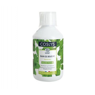 Bain de Bouche Menthe 100% Naturelle Bio et Vegan 250ml COSLYS