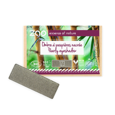 Recharge Ombre à Paupières Bio Nacrée Gris Kaki 123 ZAO MakeUp