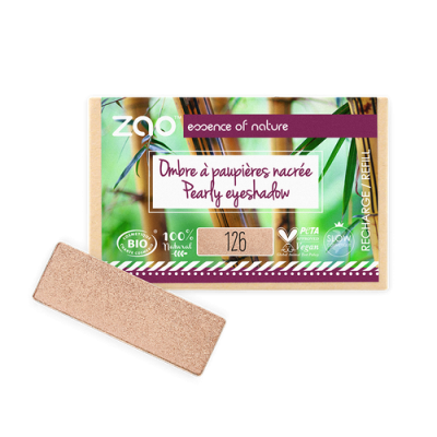 Recharge Ombre à Paupières Nacrée Pétale Doré 126 certifiée Bio ZAO MakeUp