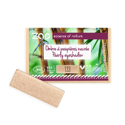 Recharge Ombre à Paupières Nacrée Goldy 133 certifiée Bio et Vegan ZAO MakeUp