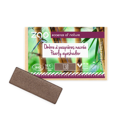 Recharge Ombre à Paupières Bio Nacrée Marron Intense 130 ZAO MakeUp