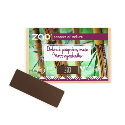 Recharge Ombre à Paupières Bio Mate Brun Foncé 203 ZAO MakeUp