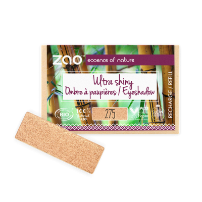 Recharge Ombre à Paupières Ultra Shiny Orange Doré 275 certifiée Bio ZAO MakeUp
