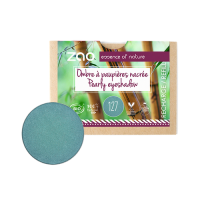 Recharge Ombre à Paupières Bio Nacrée Bleu Paon 127 ZAO MakeUp