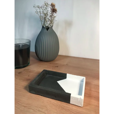 Vide-Poche Béton Uni Anthracite et Blanc Victoria Paulus Design