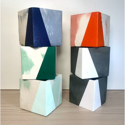 Pot Béton Terrazzo Blanc et Bleu Victoria Paulus Design