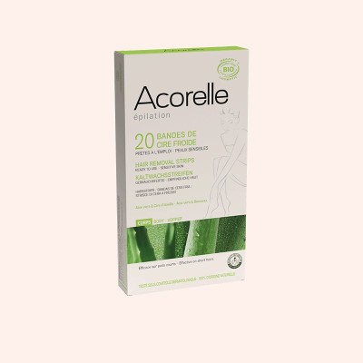 20 Bandes de Cire Froide Bio épilation Corps Acorelle