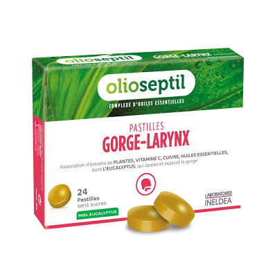 Pastilles Gorge Larynx Miel-Eucalyptus (x24) Olioseptil
