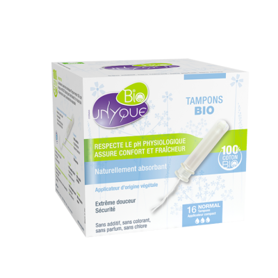Tampons BIO avec applicateur végétal (Flux normal) Unyque