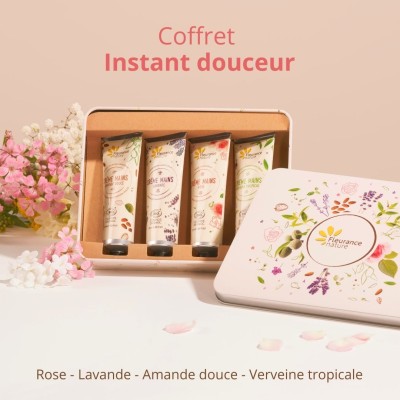 Coffret Cadeau Crèmes Mains Bio Instant Douceur Fleurance Nature