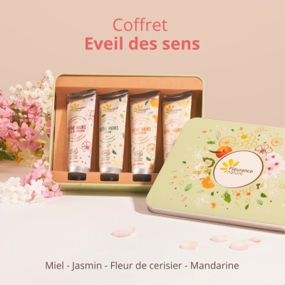 Coffret Cadeau Crèmes Mains Bio Éveil des Sens Fleurance Nature