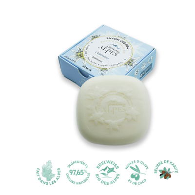 Savon Solide Surgras et Doux Edelweiss 100gr Sentiers des Alpes