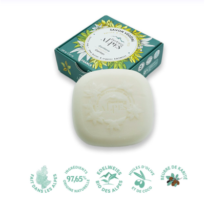 Savon Solide Surgras et Doux Gentiane Rose Sauvage 100gr Sentiers des Alpes