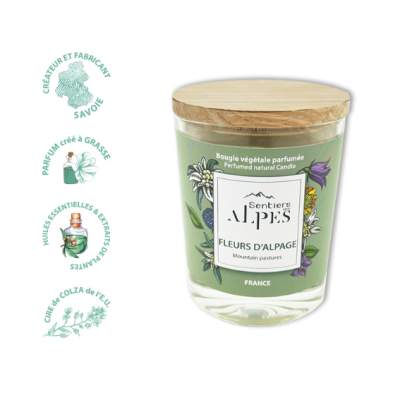Bougie Parfumée Fleurs d'Alpage 150gr Sentiers des Alpes