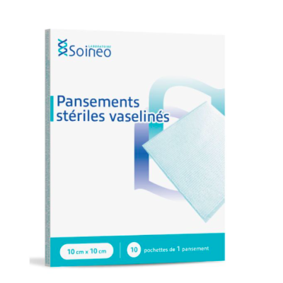 Pansements Stériles Vaselinés10x10cm x10 Soineo