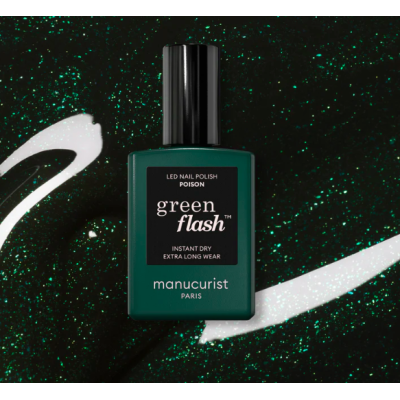 Vernis LED Vert Sapin Scintillant Poison Manucurist