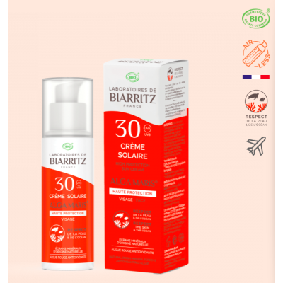 Crème Solaire Visage Bio SPF30 50ml Laboratoires de Biarritz - Solaires