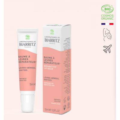 Baume à Lèvres Réparateur Bio 15ml Laboratoires de Biarritz - Réparateur