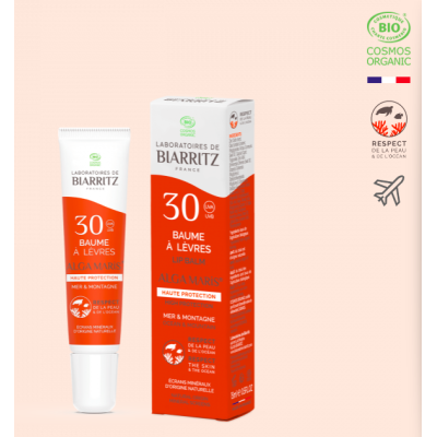 Baume à Lèvres SPF30 Mer et Montagne Bio 15ml Laboratoires de Biarritz - Solaires