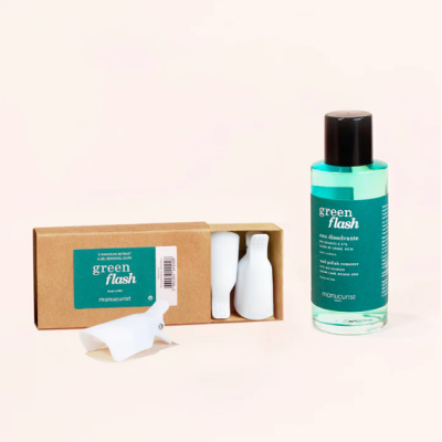 Coffret Duo Eau Dissolvante GREEN FLASH et Pinces de retrait Manucurist