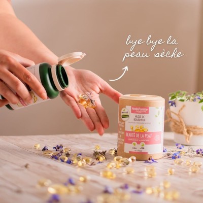 Huile de Bourrache Onagre Ecocert (90cpr) contre le Stress Nat&Form