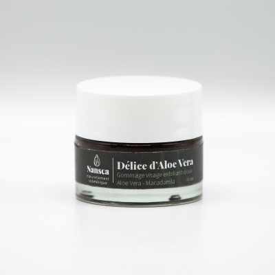 Délice d'Aloe Vera : Gommage Visage Bio Aloe Vera, Raisin, Macadamia 50ml Nansca