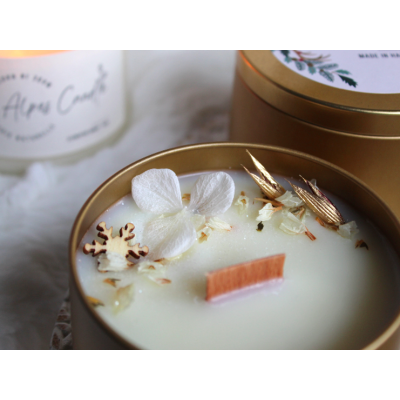 Bougie Fleurie Thé Pain d’épices Noël 2024 Alpes Candle