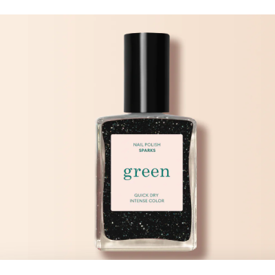 Vernis GREEN Noir Intense Pailleté Sparks Manucurist