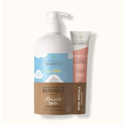 Mon Petit Duo Bébé Bio sans parfum (Visage, Corps, Cheveux) Laboratoires de Biarritz