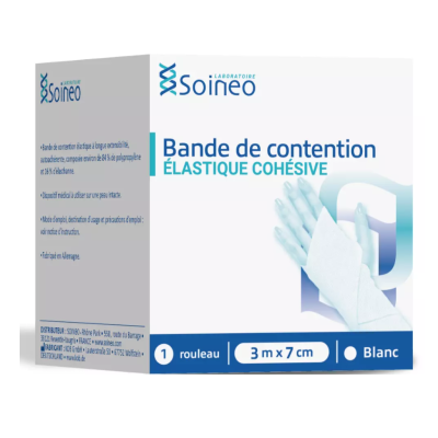 Bande de Contention Blanc 3m x 7cm Soineo