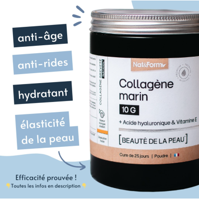 Collagène Marin - Acide Hyaluronique - Beauté de la peau Nat&Form