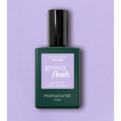 Vernis semi permanent Violet Pastel aux sous-tons bleus LED GREEN FLASH Wisteria Manucurist