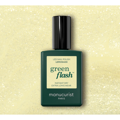 Vernis semi permanent Jaune Pâle Pailleté GREEN FLASH Lemonade Manucurist