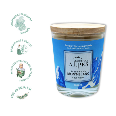 Bougie Parfumée Sommet du Mont Blanc Sentiers des Alpes