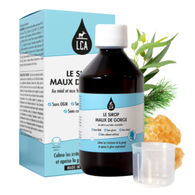 Le Sirop Maux de Gorge Miel et Huiles Essentielles LCA Aroma