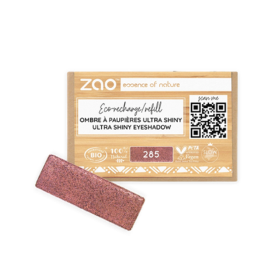Recharge Ombre à Paupières Bio Ultra Shiny Métal Rose 285 ZAO MakeUp
