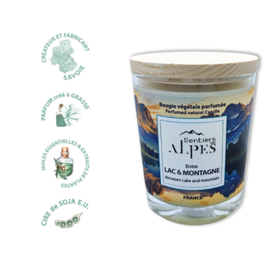 Bougie Parfumée Entre Lac et Montagne Sentiers des Alpes