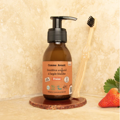 Dentifrice Enfant en Pâte d'Argile parfum Fraise Version 2 Comme Avant