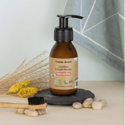 Dentifrice en Pâte à l'Argile Blanche sans parfum version 2 Comme Avant