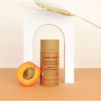Déodorant Solide au Beurre de Cacao, Abricot & Fleurs de Cerisier - Version 3 Comme Avant
