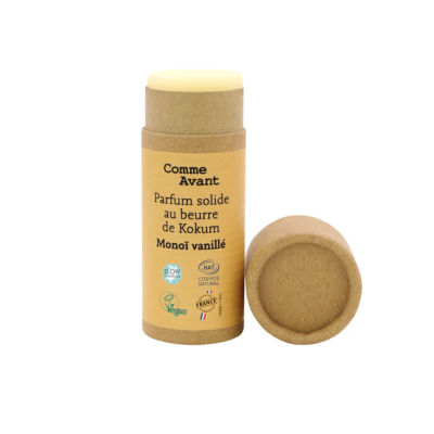 Parfum Solide Sucré et Fruité au Beurre de Kokum Monoï Vanillé Comme Avant
